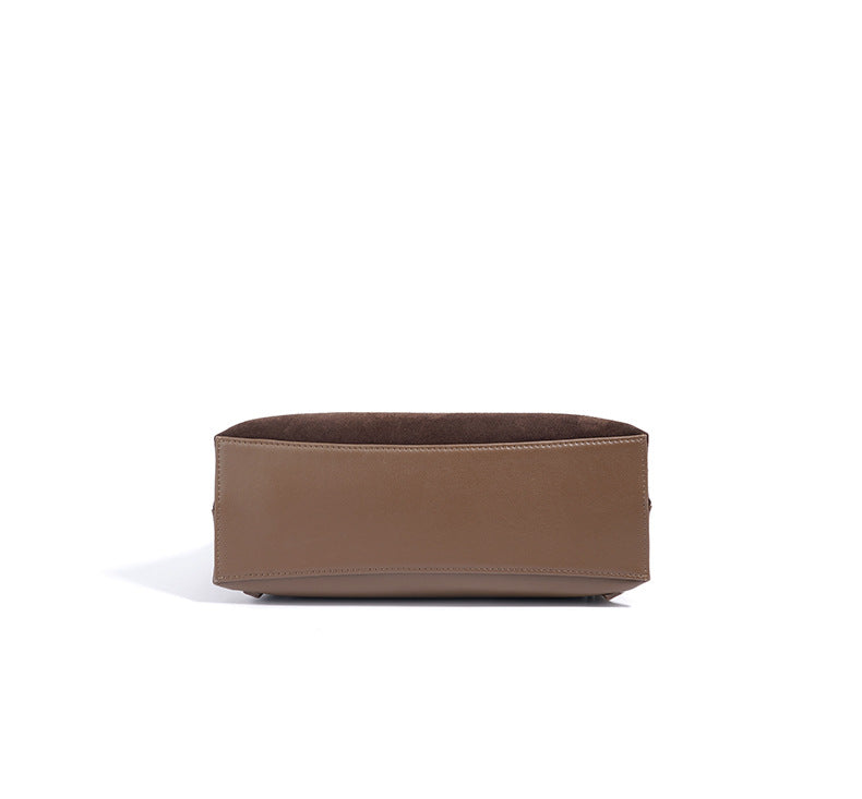 structured suede backpack with leather flap – SIENA