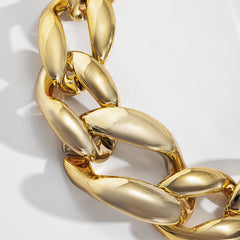 Chunky marquise-link chain necklace with glossy finish - Lindu