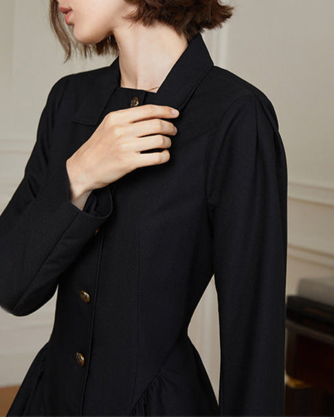 Button-down shirt dress with pleated skirt - Emuri