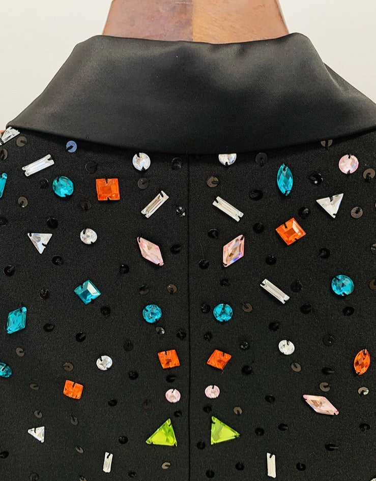 embellished tailored blazer suit with straight-leg pants – Fanckjh