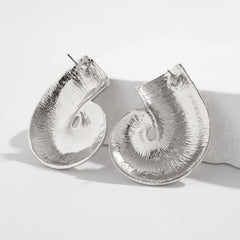 Sculptural spiral stud earrings with glossy texture - Vrtoni