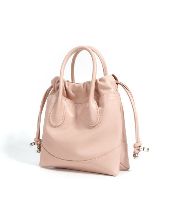 drawstring mini tote with top handles - RUBYK