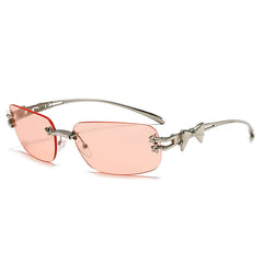 rimless square sunglasses with star-metal temples - STELLU