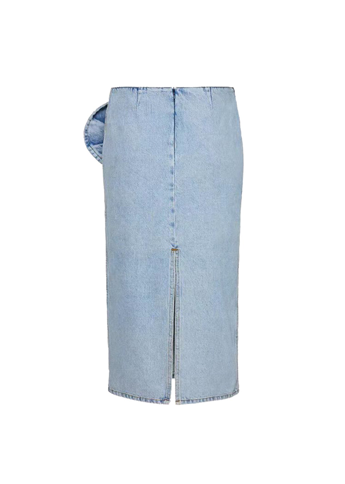 high-waisted denim skirt with rose drape – BLOTA