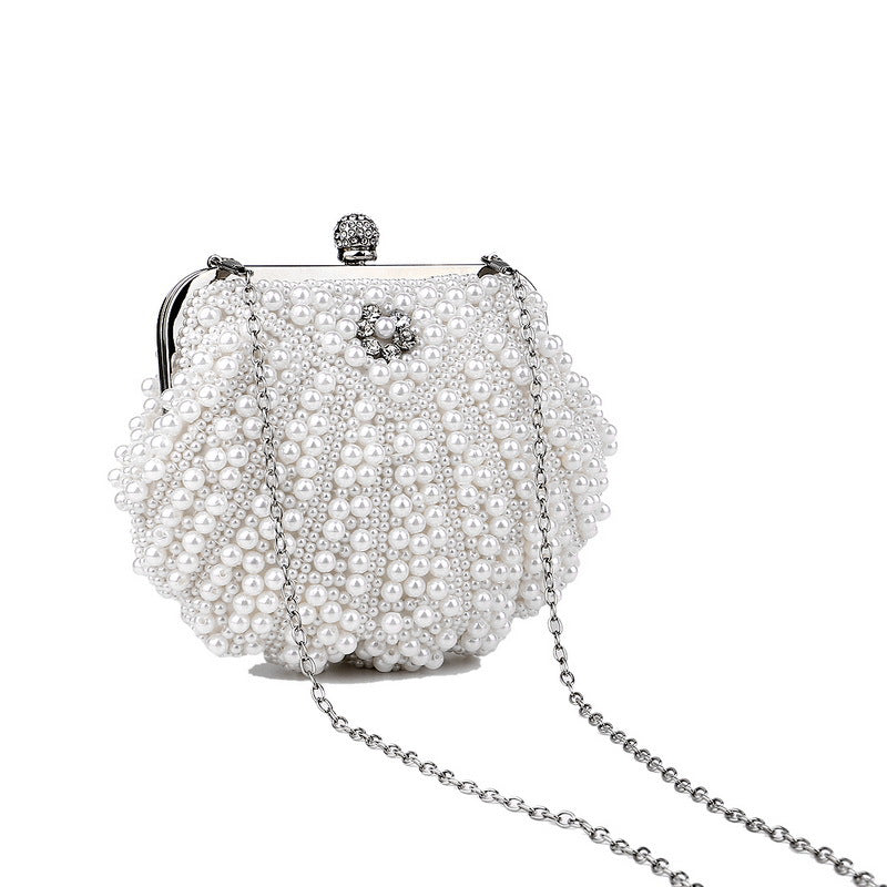 beaded pearl clutch with crystal clasp - RoviL