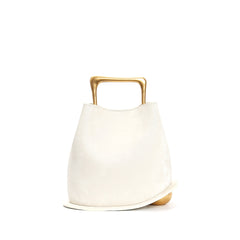 asymmetric velvet mini bag with sculptural gold handle - KORZA