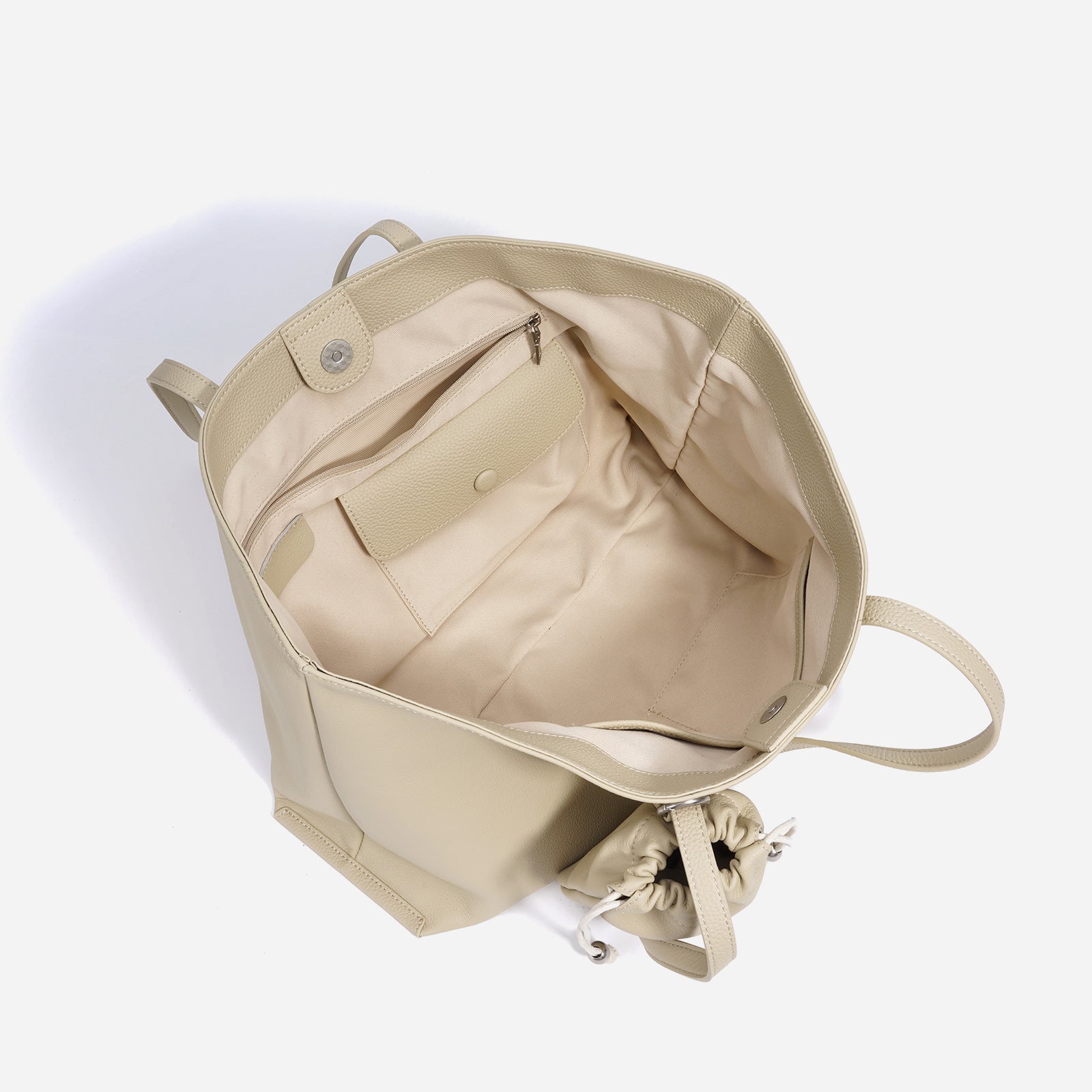 soft-structured tote bag with mini pouch – SANDRA