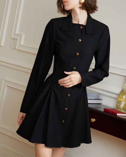 Button-down shirt dress with pleated skirt - Emuri