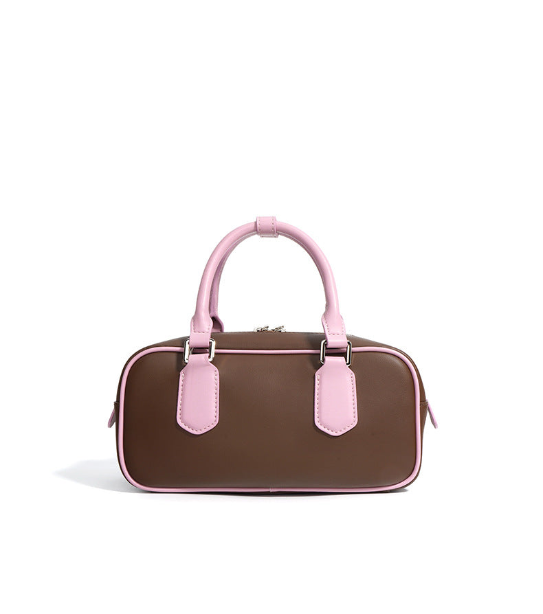 structured mini tote with key charm and top handles – NOLAR