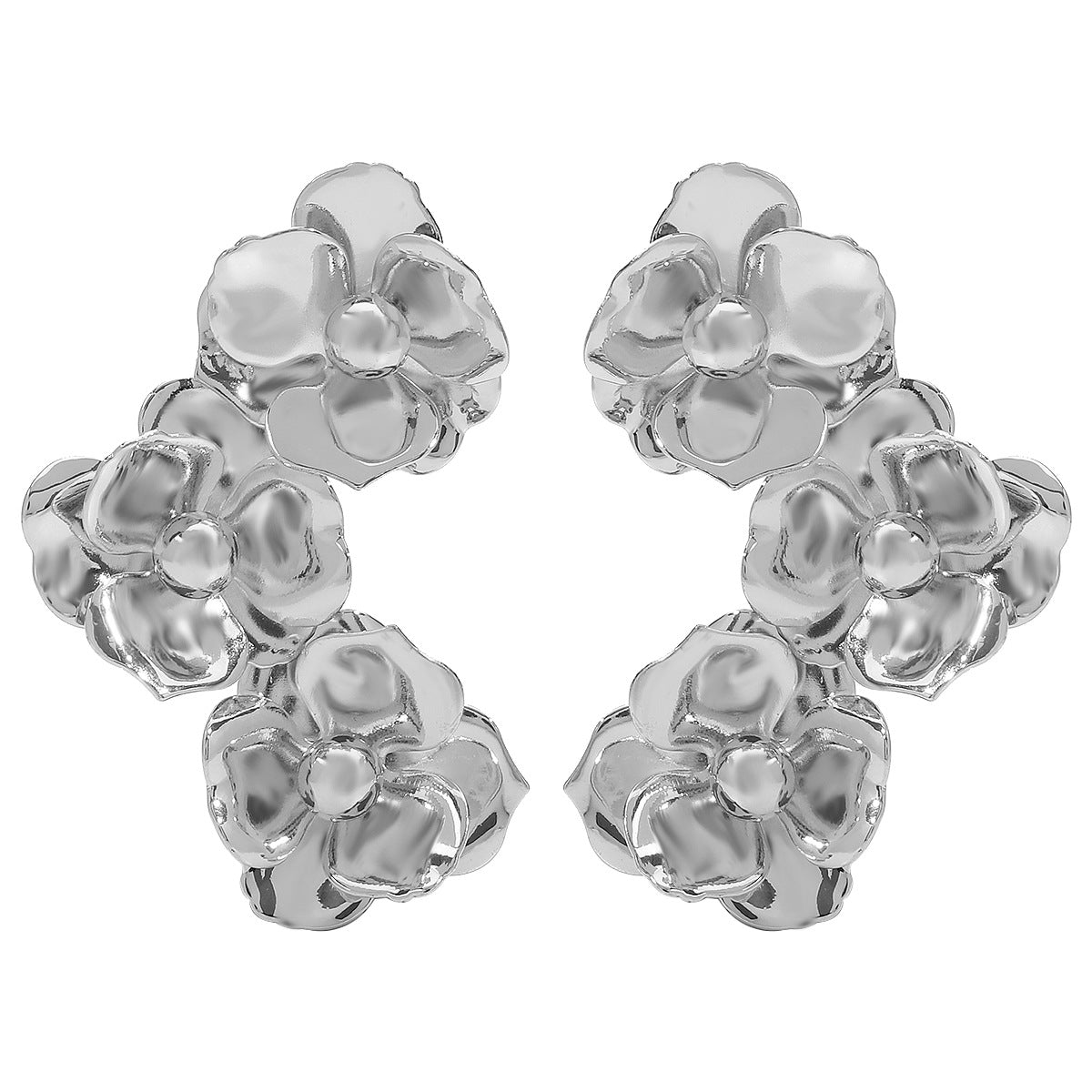sculpted floral ear cuff in polished silver – ORCHIDÉE