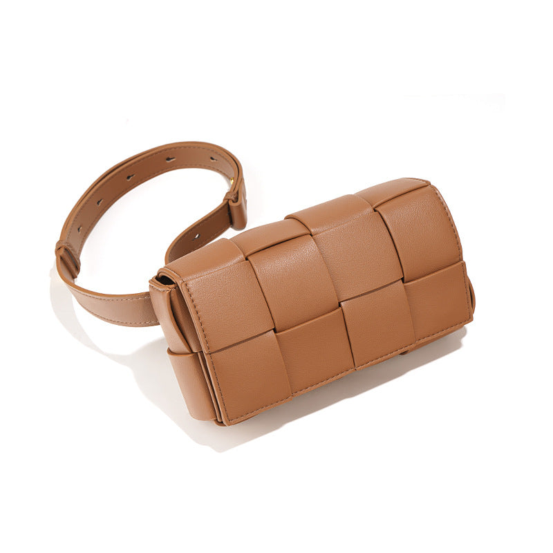woven leather belt bag in lime – LEXI