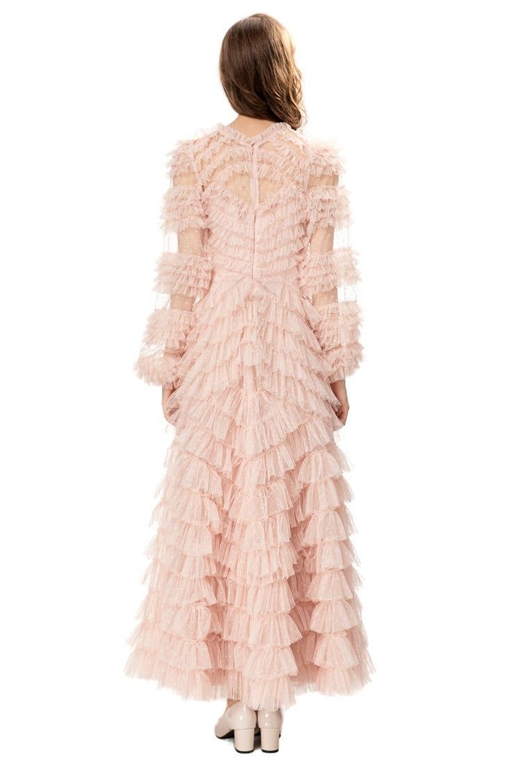 Tiered ruffle lace gown – Genovefa