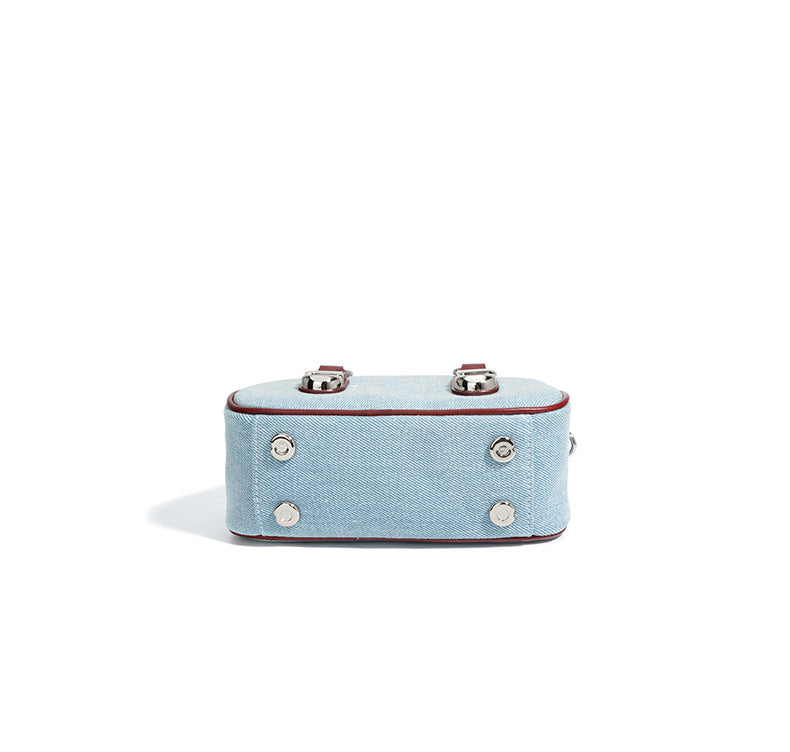denim dome bag with leather trim – STELLA