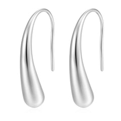 Teardrop hook earrings in polished gold and silver - Awama