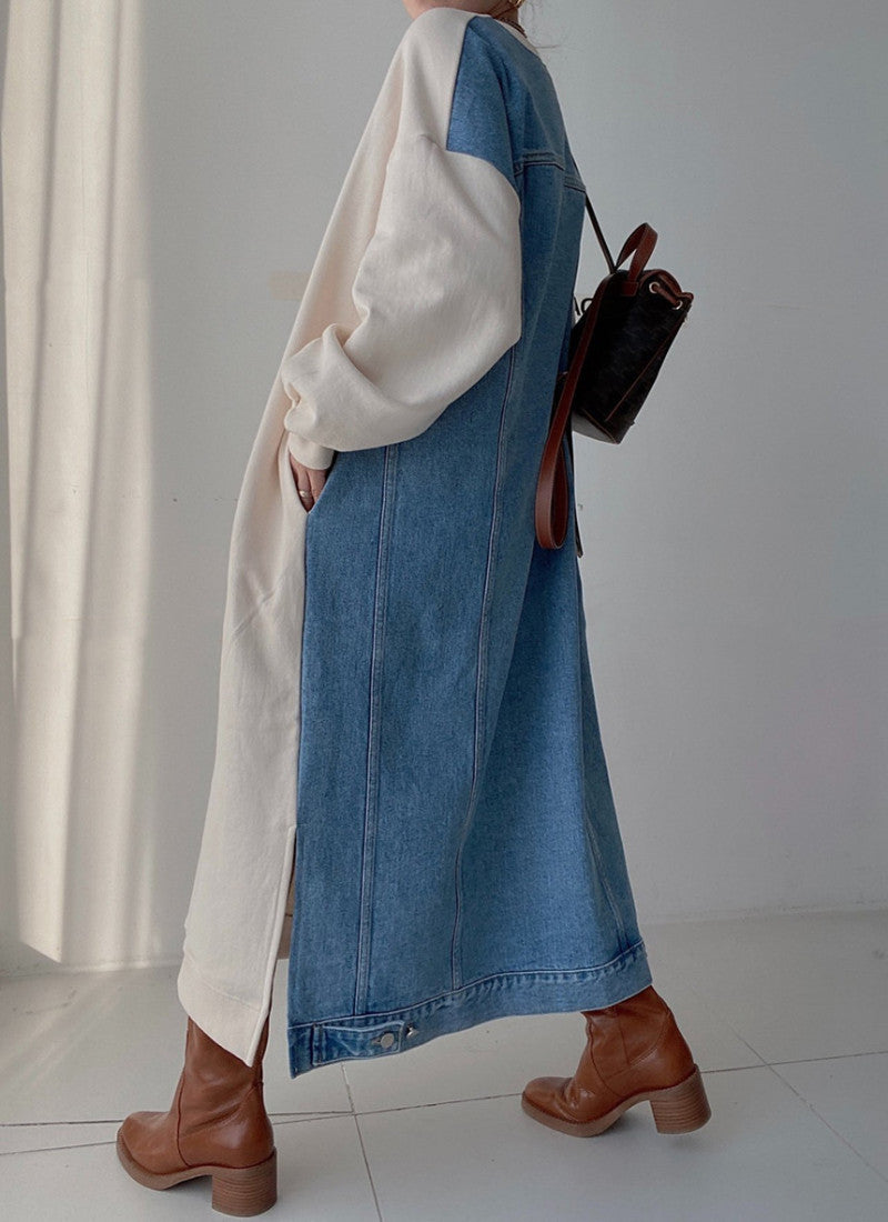 oversized sweatshirt dress with text print – Faeiqa