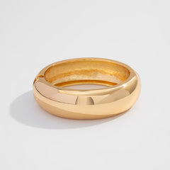 domed gold bangle bracelet with hinge clasp – ALORA