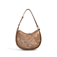 shimmered velvet shoulder bag with curved silhouette - IRISID