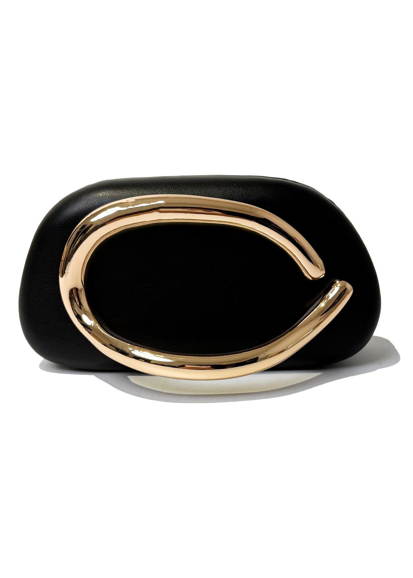 Minimalist clutch with gold curve handle - Artiku
