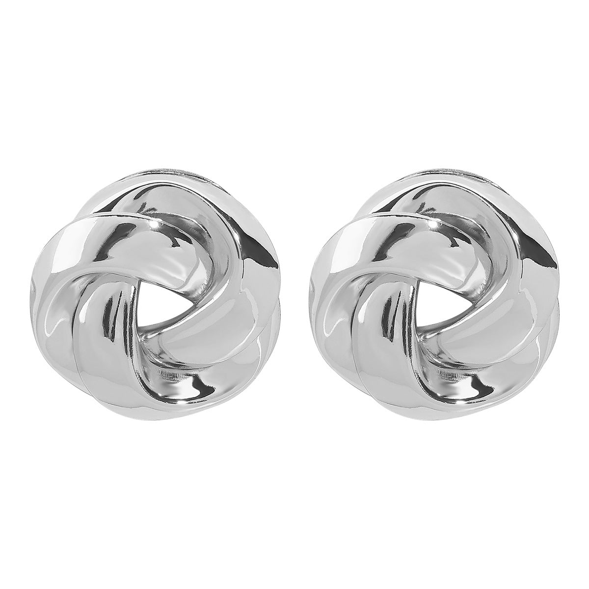 twisted dome stud earrings with polished finish – SELMAR