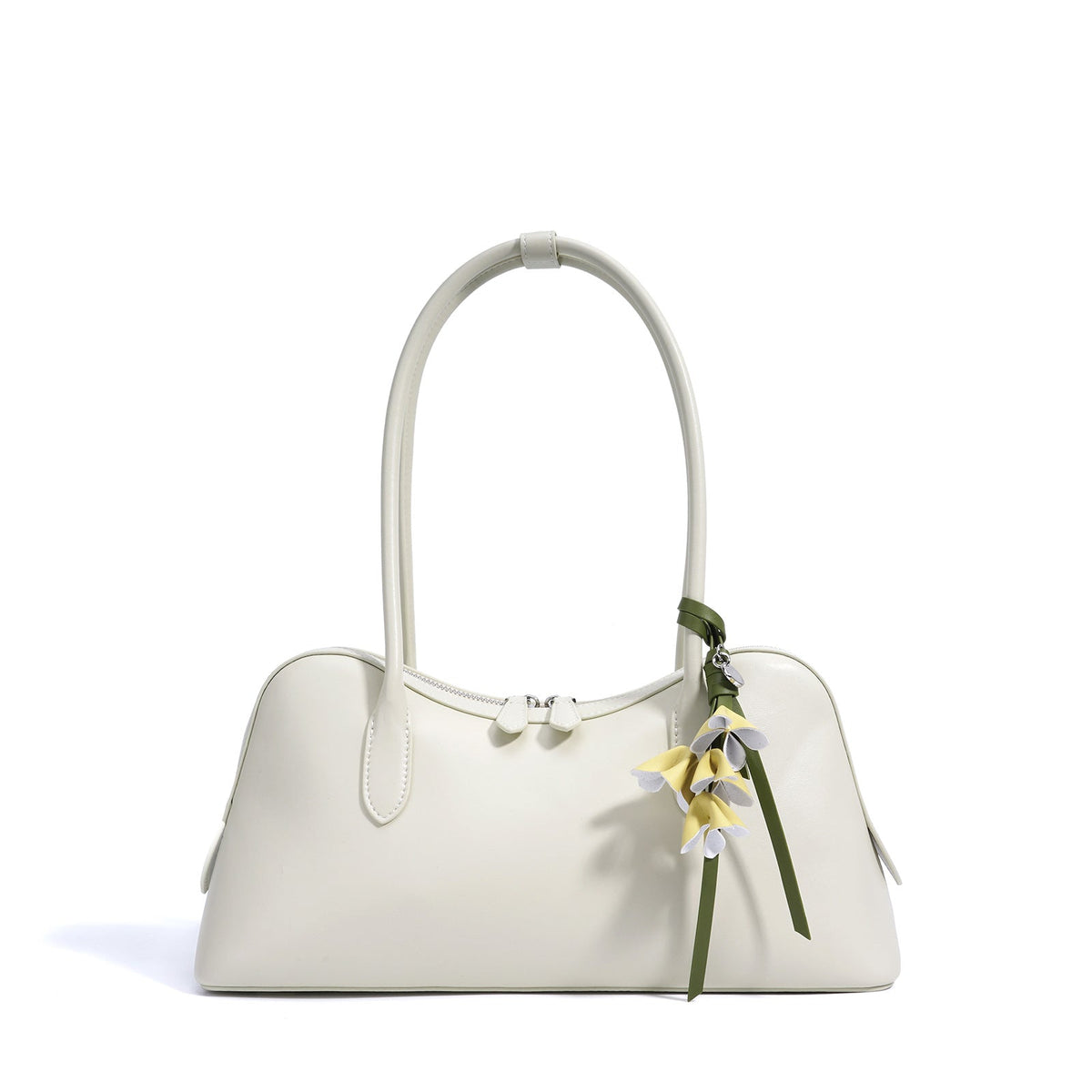 floral charm baguette bag with double handles – BLIOM