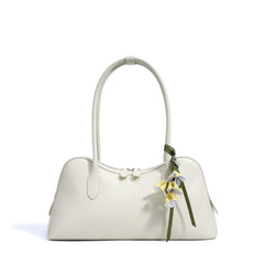 floral charm baguette bag with double handles – BLIOM