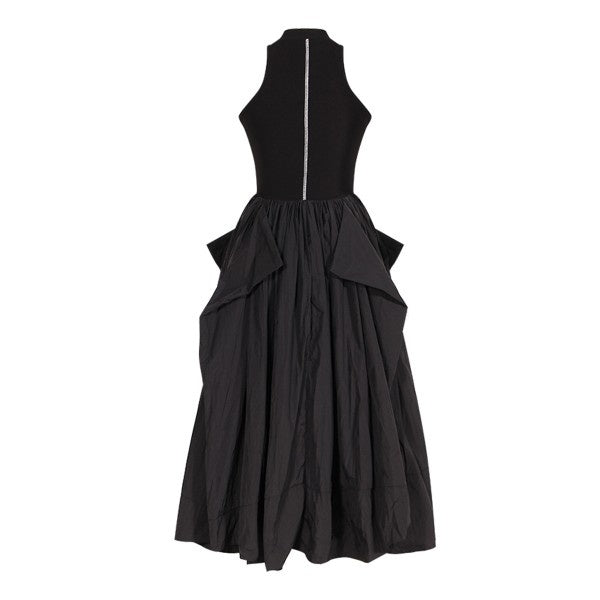halter neck midi dress with voluminous skirt – Aislign