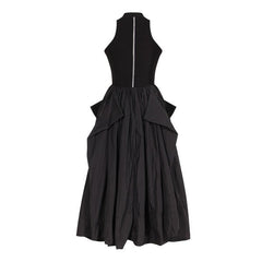 halter neck midi dress with voluminous skirt – Aislign
