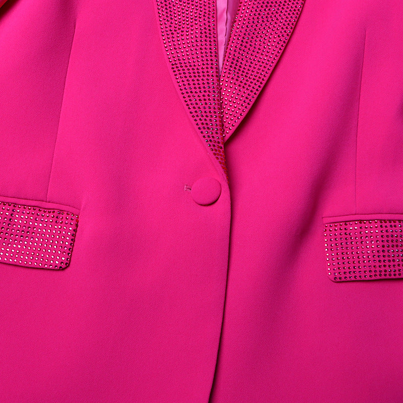 feather-cuff blazer with crystal lapels - Farwswe