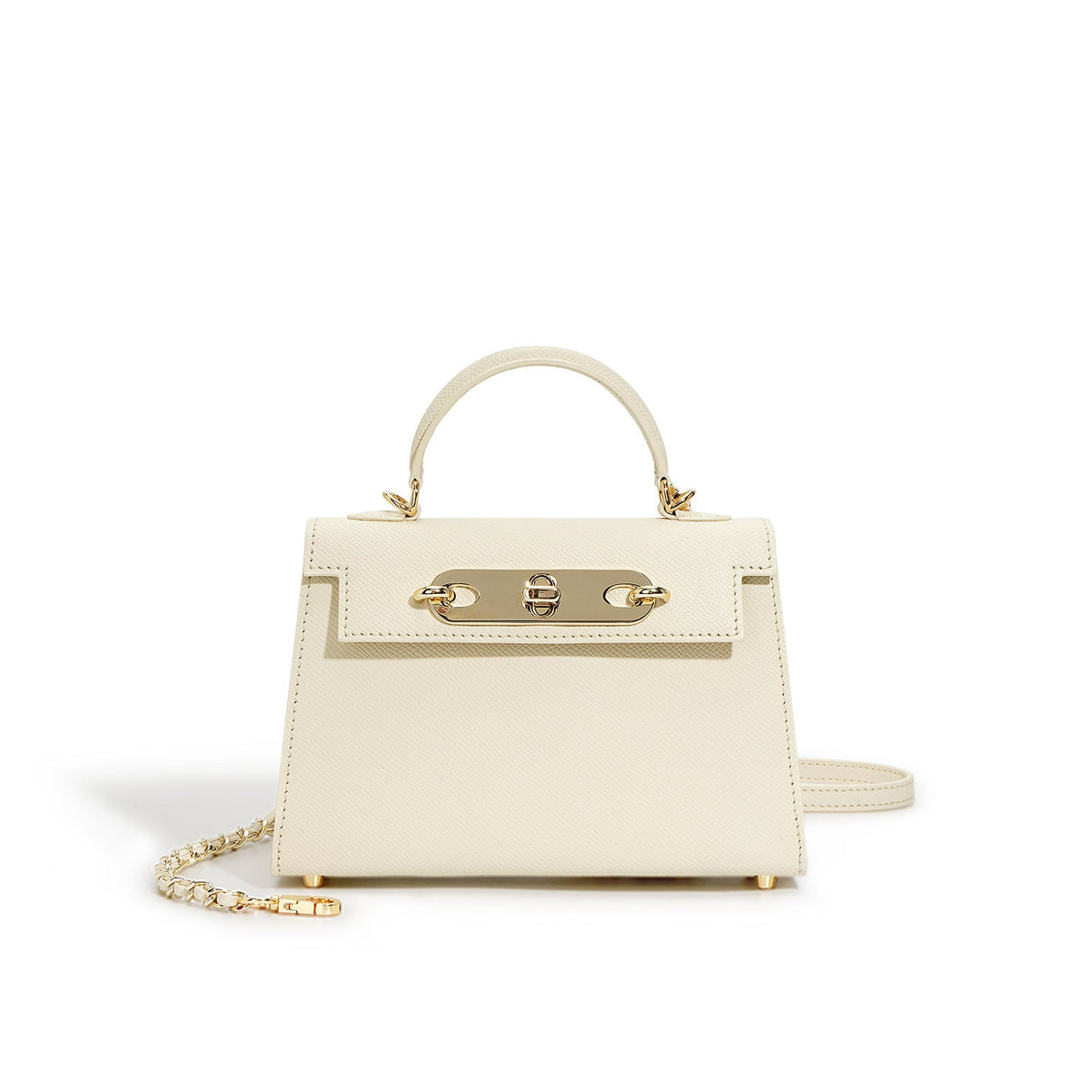 structured top-handle mini bag with gold chain strap – ELARLA