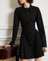 Button-down shirt dress with pleated skirt - Emuri