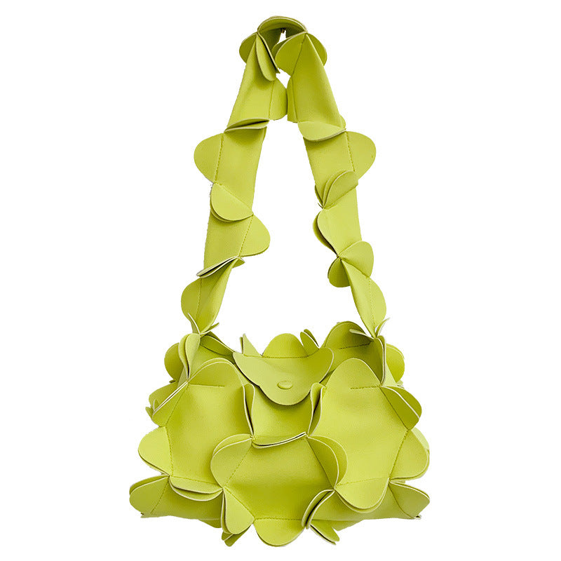 Floral leather bag with structured handle - Antilu