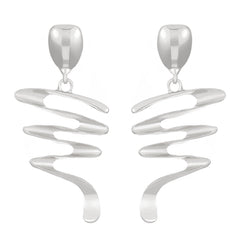 Spiral-cut drop earrings in polished gold-tone metal - Nawly
