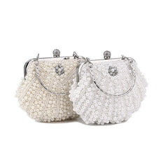 beaded pearl clutch with crystal clasp - RoviL