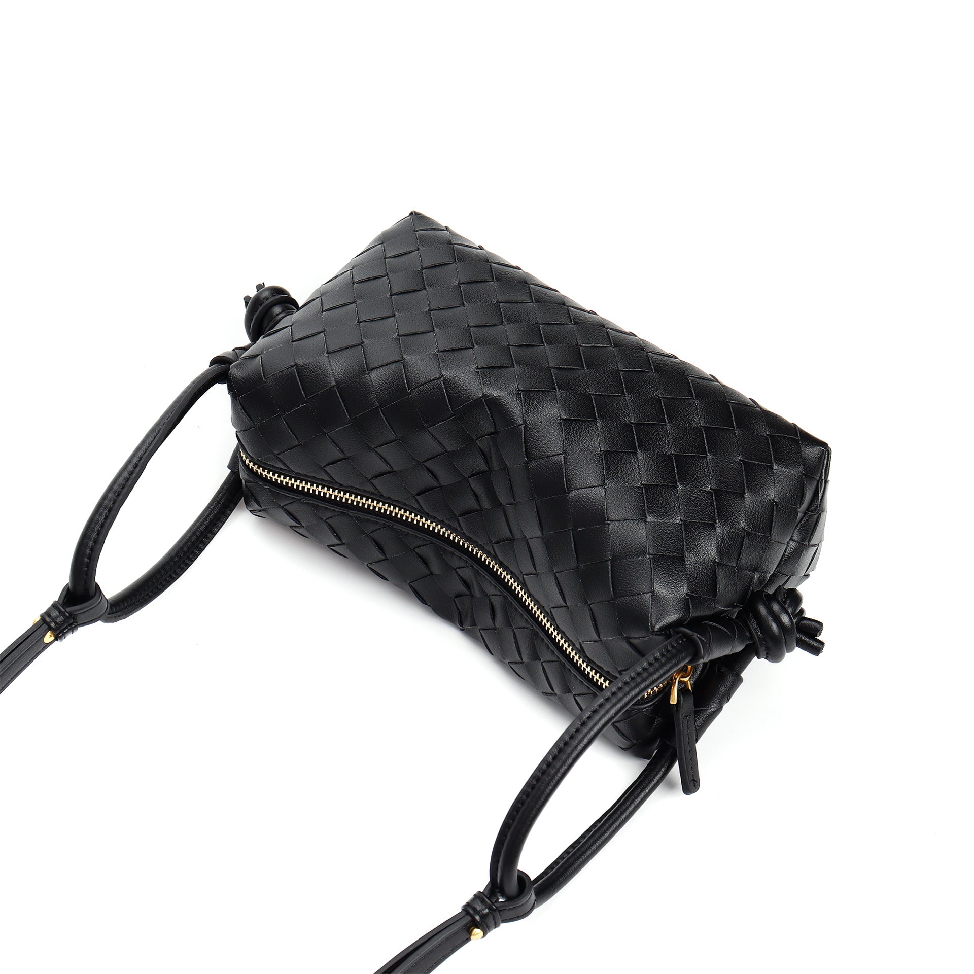 textured leather crossbody with adjustable strap - INESU
