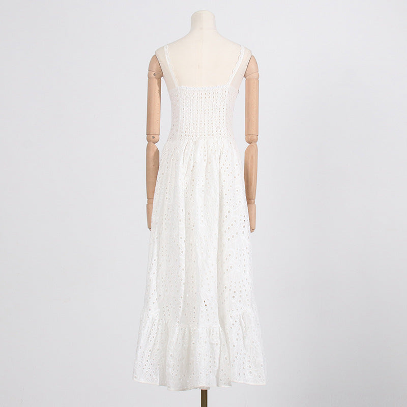 printed ruffle-hem sundress with spaghetti straps – Callisto