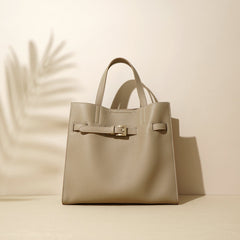 structured tote bag with buckle strap detail – SAVANNA