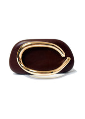 Minimalist clutch with gold curve handle - Artiku