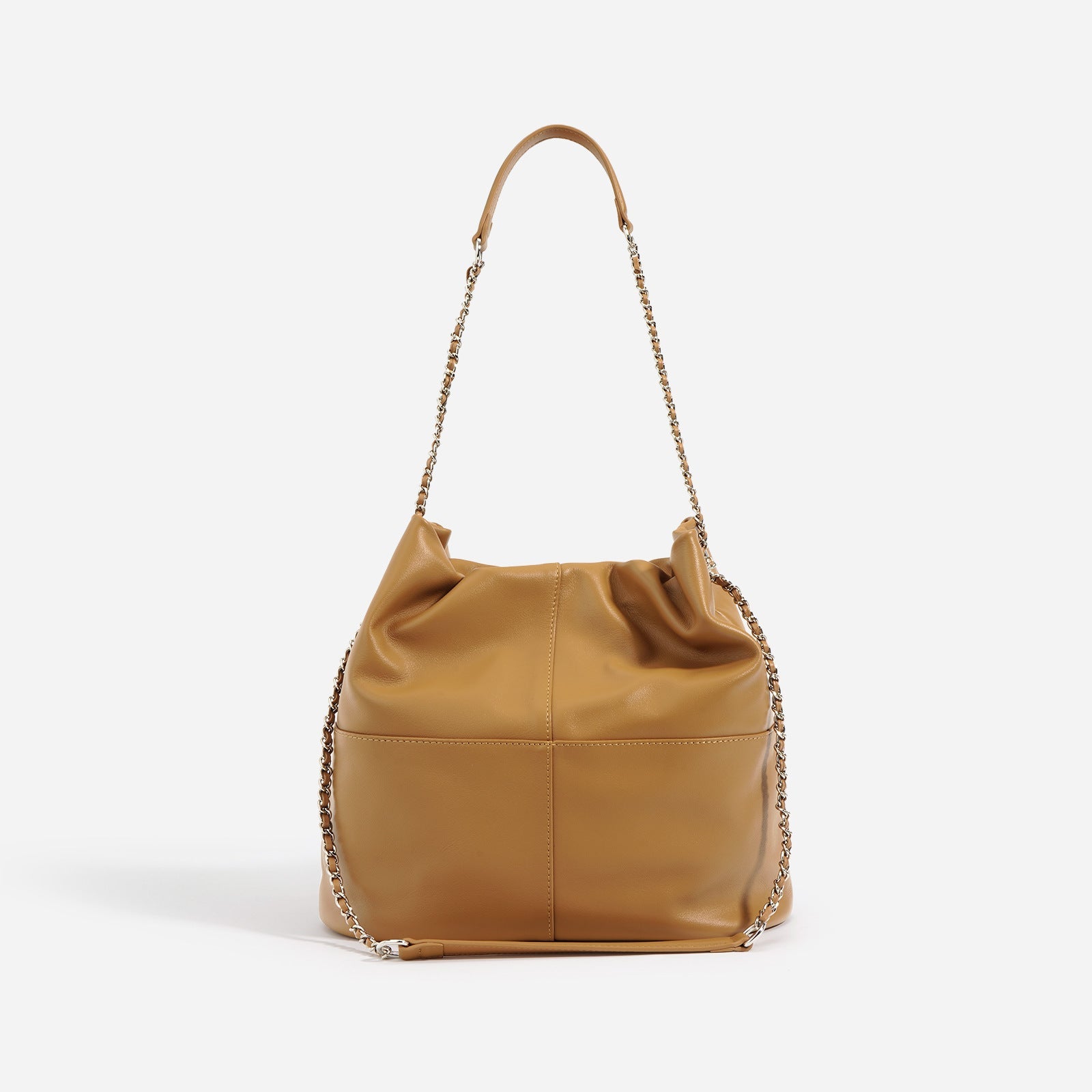 soft gathered shoulder bag with chain strap - MINRA