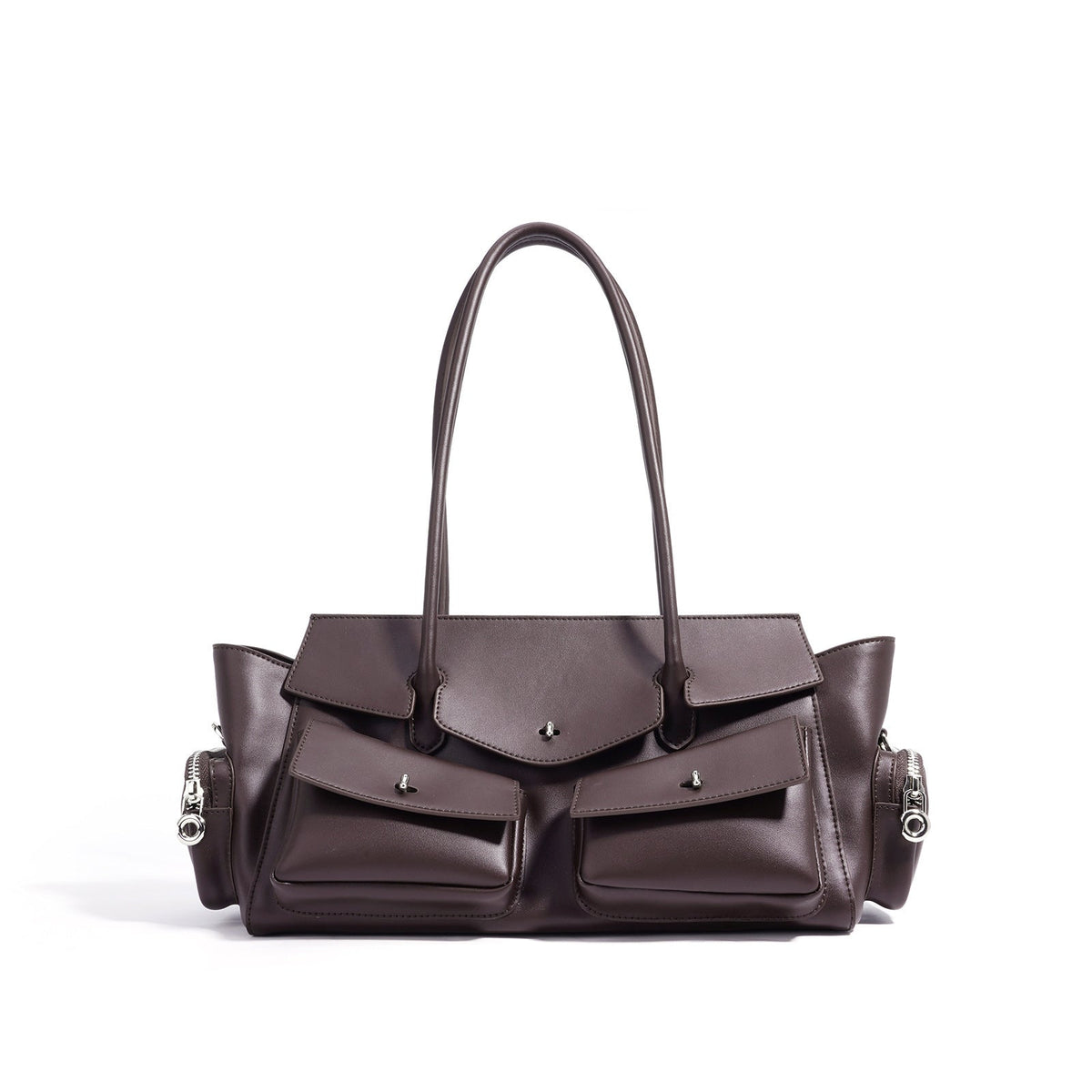 structured tote with multi-pocket flap design - ASTRIDU