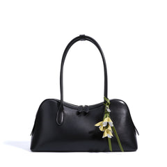 floral charm baguette bag with double handles – BLIOM