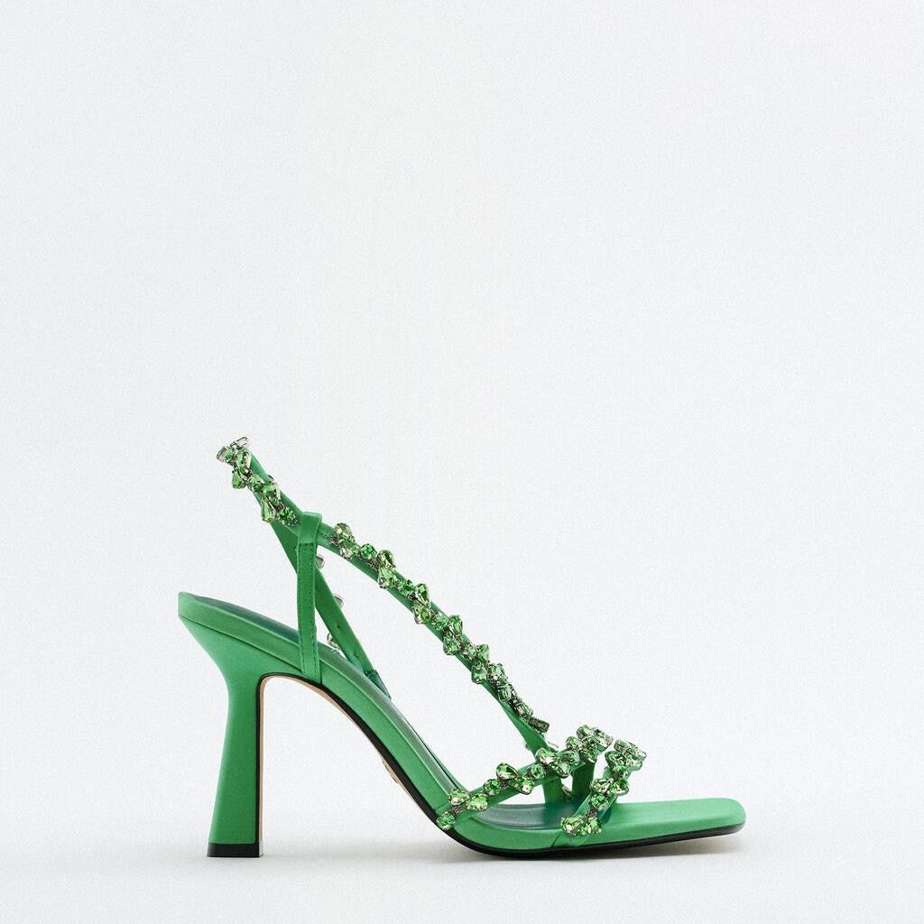 satin crystal-embellished heels with slingback straps – EMERILS