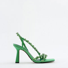 satin crystal-embellished heels with slingback straps – EMERILS