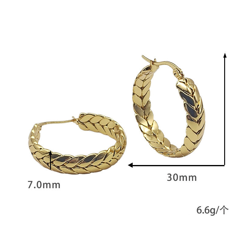 braided gold hoop earrings - SENIA