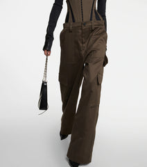 off-shoulder leather corset top with cargo pants – Felicitas