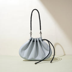 ruched drawstring mini bag with cord handle – ARAD