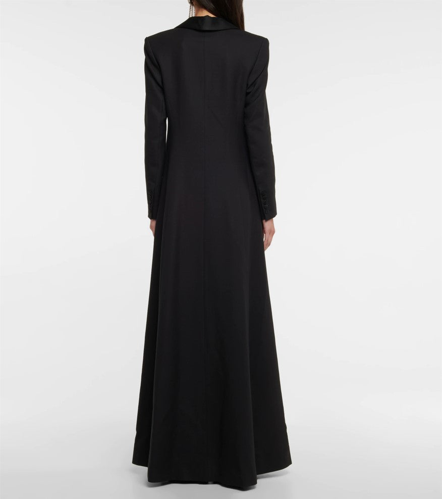 longline tailored blazer dress with deep plunge - Adbisfd