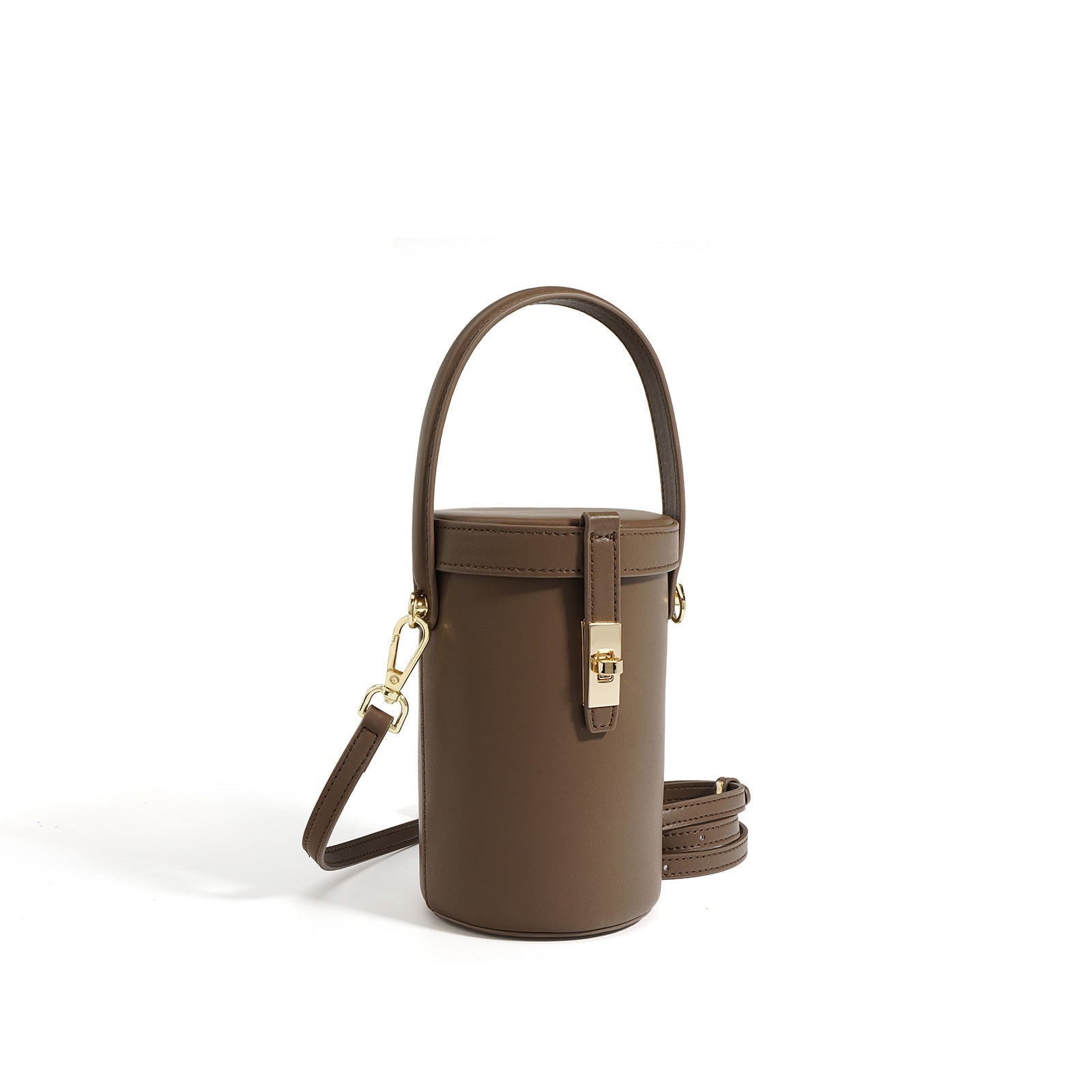 cylindrical top-handle crossbody bag with lock detail – ELINESE
