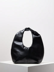 Knotted hobo shoulder bag in smooth leather - Nikru