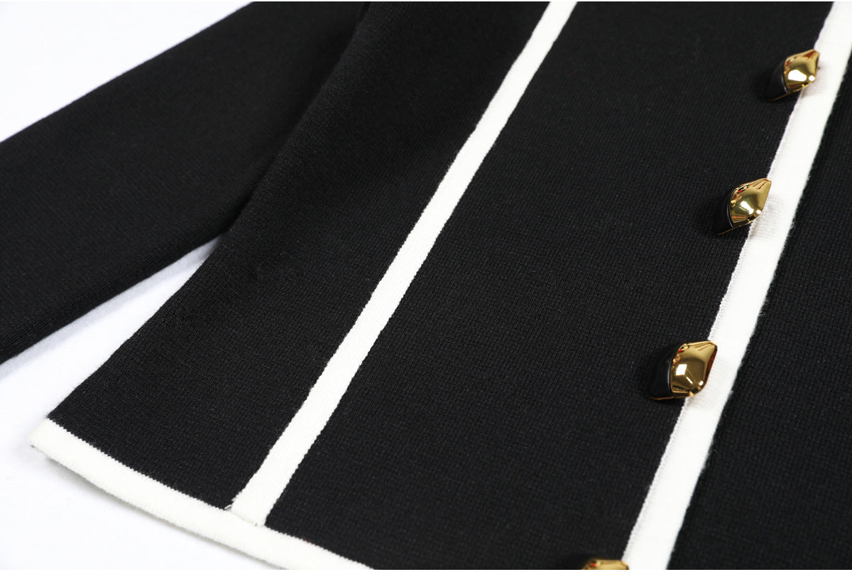 long sleeve tailored suit with contrast piping - DORRAZLI