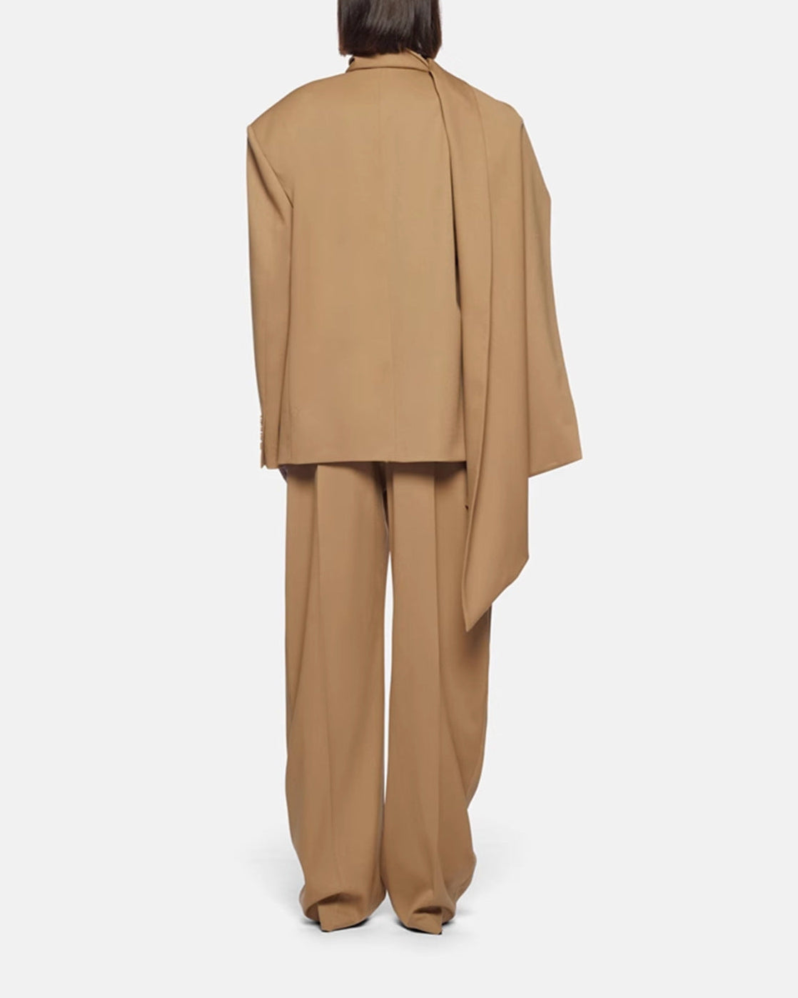oversized tailored suit with draped scarf detail – SIENNS